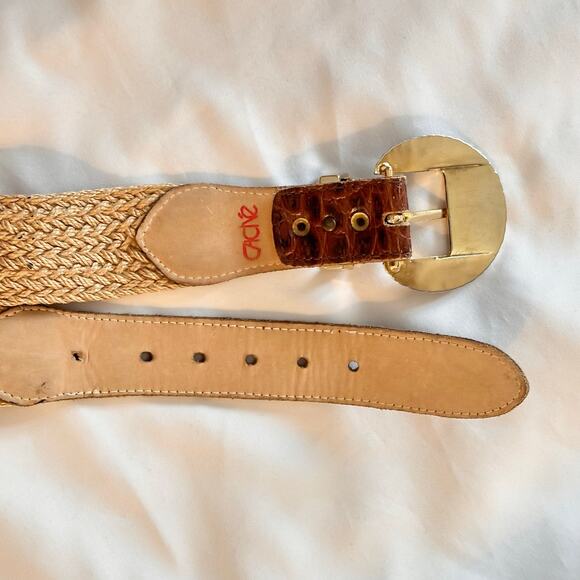 Vintage 90s Cache Heart Medallion Station Belt Western Preppy Statement 30”